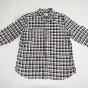Fat Face Men's Button Front Shirt Large Long Sleeves Blue Green White Plaid L